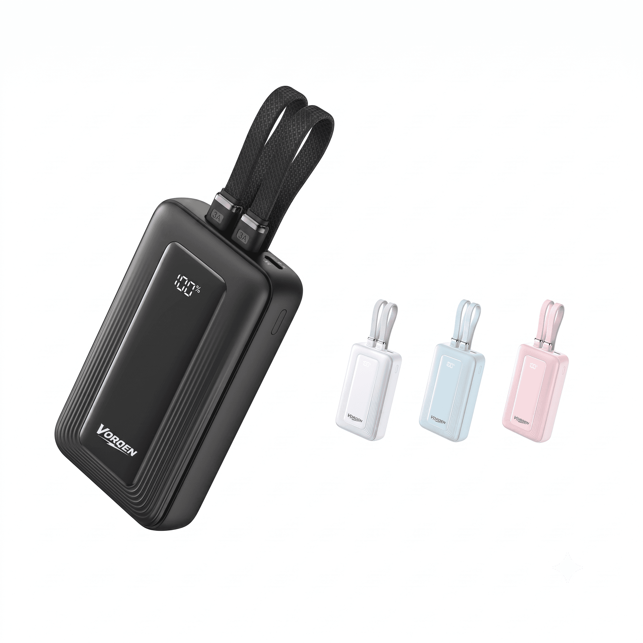 10000mAh Power Bank w/ USB-C Cables