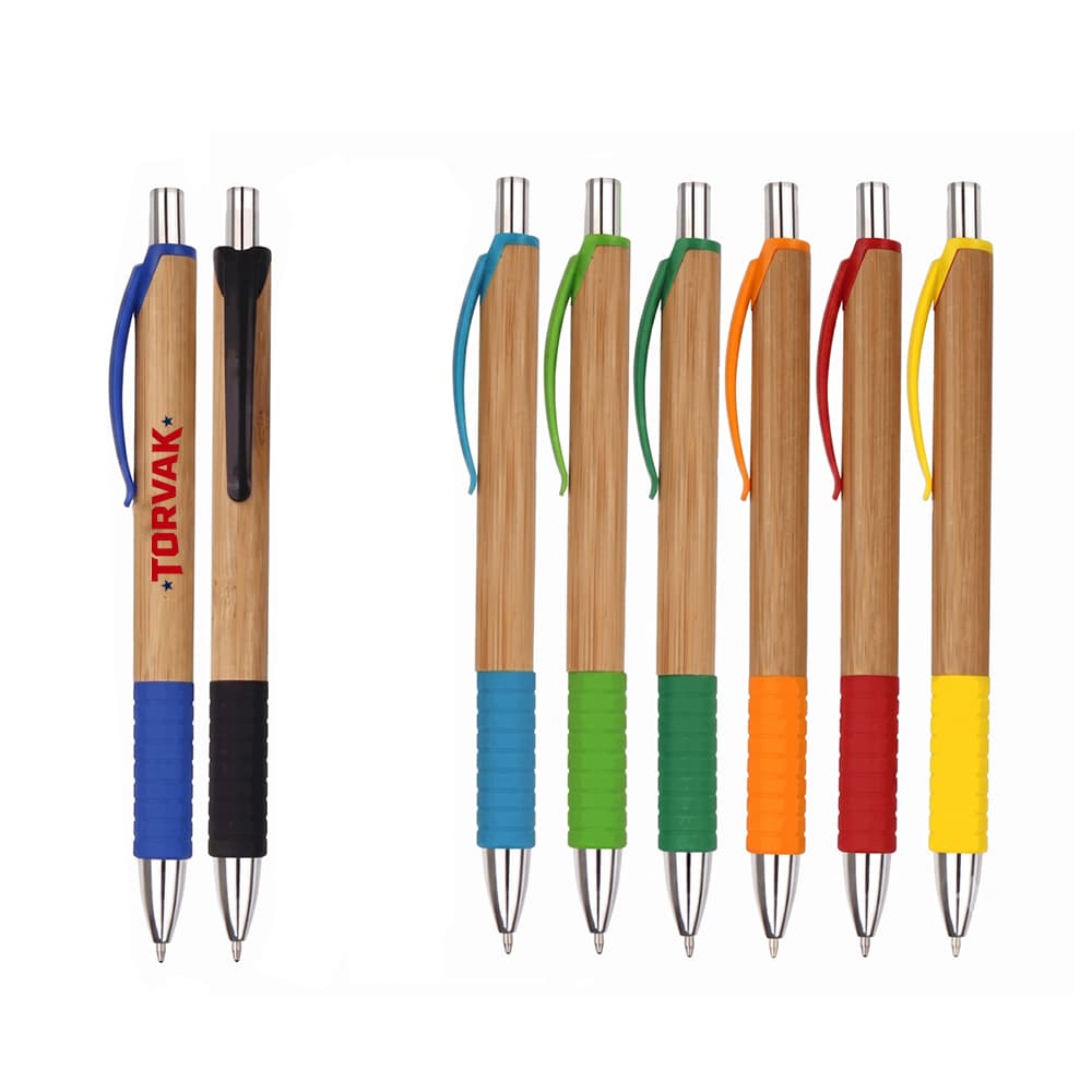 Bamboo Barrel Retractable Ballpoint Pen