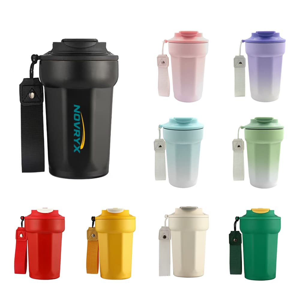 Vacuum Sealed 15 oz Cup w/ Handle Strap
