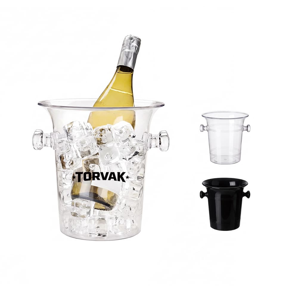Plastic Ice Bucket w/ Cutout Handles