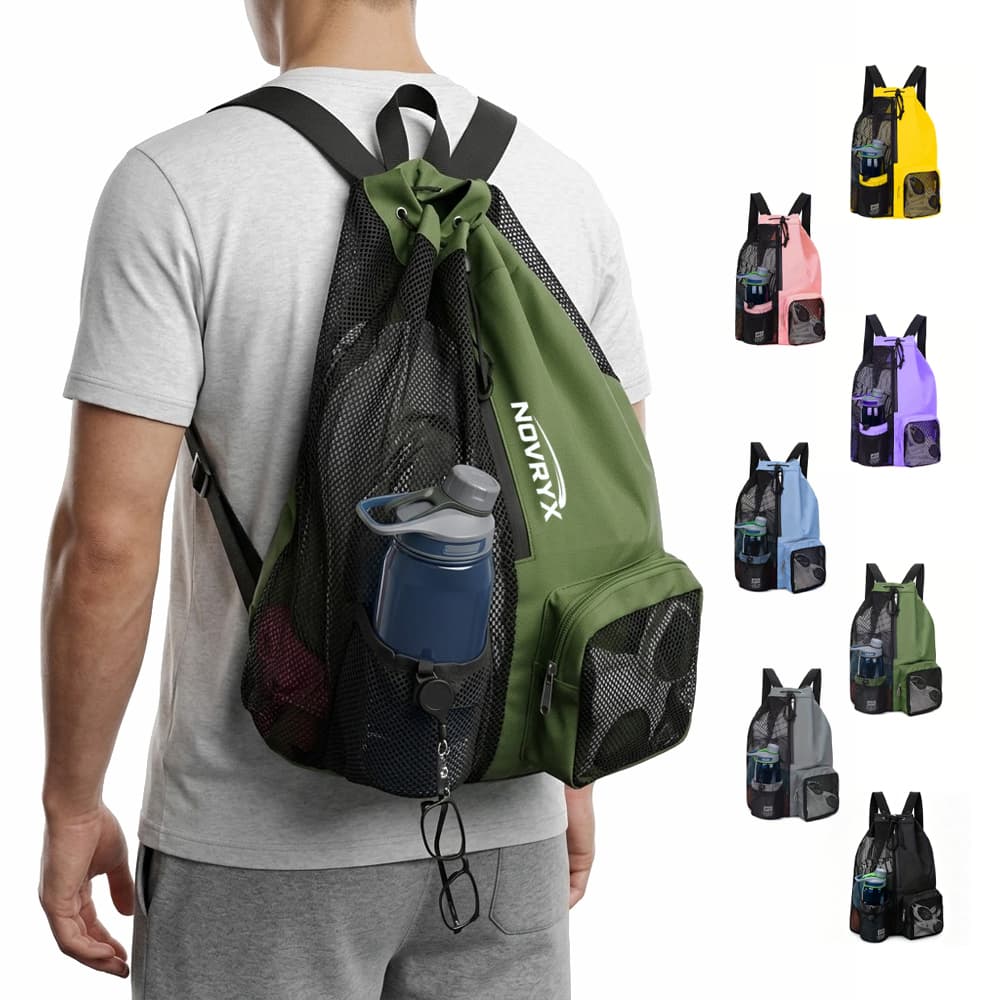 Mesh Nylon Drawstring Backpack gallery 1
