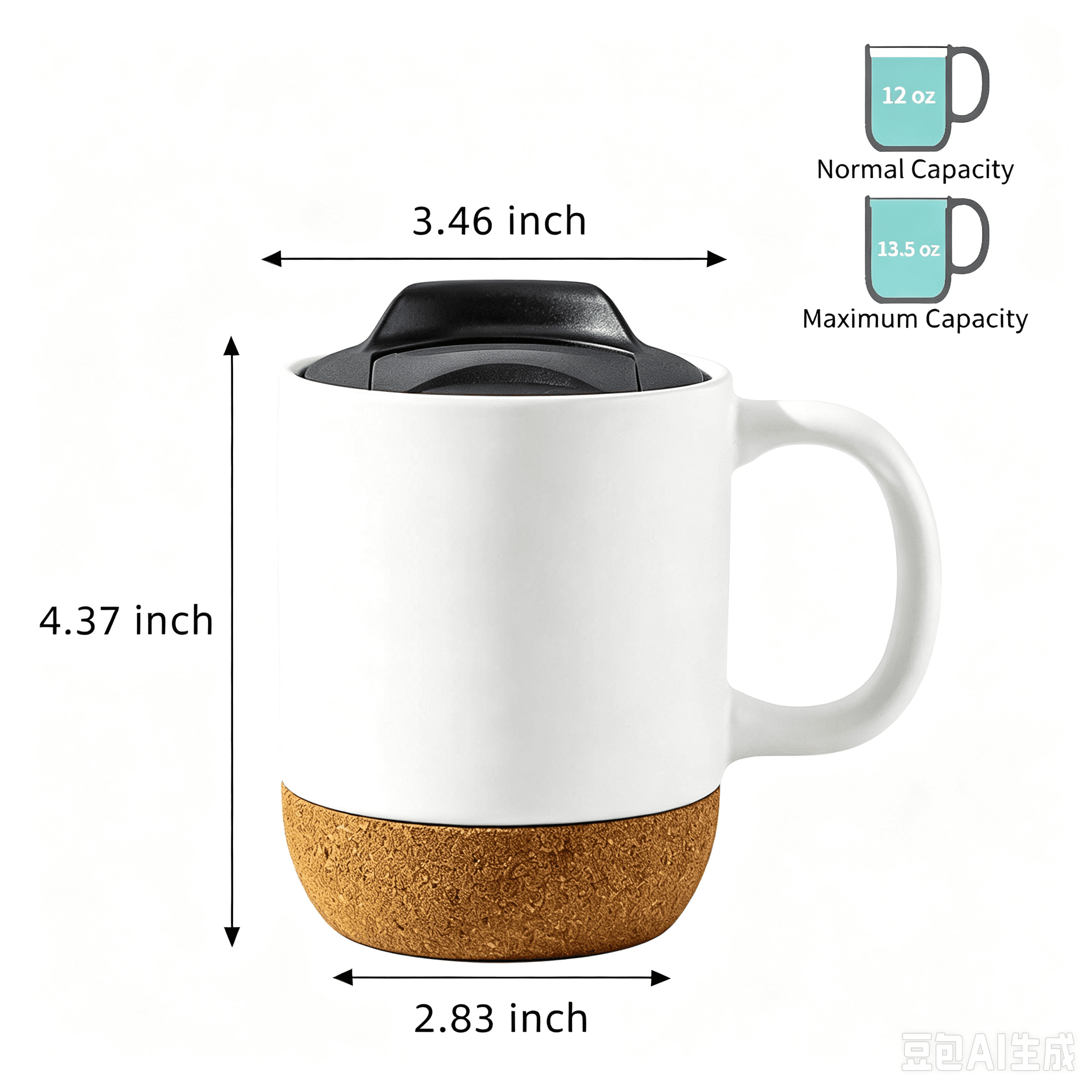 Ceramic Coffee Mug w/ Cork Base gallery 2
