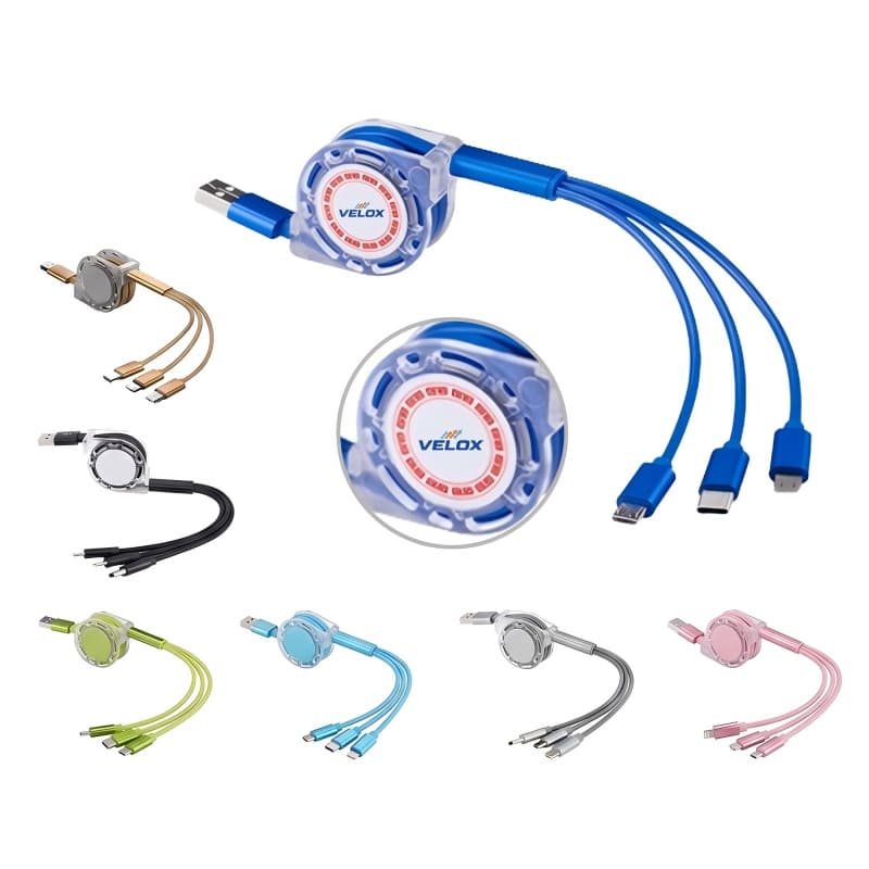 Retractable 3-in-1 Lanyard Charging Cable