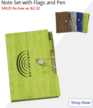 Timber Pattern Notebook w/ Memo Pen Flags